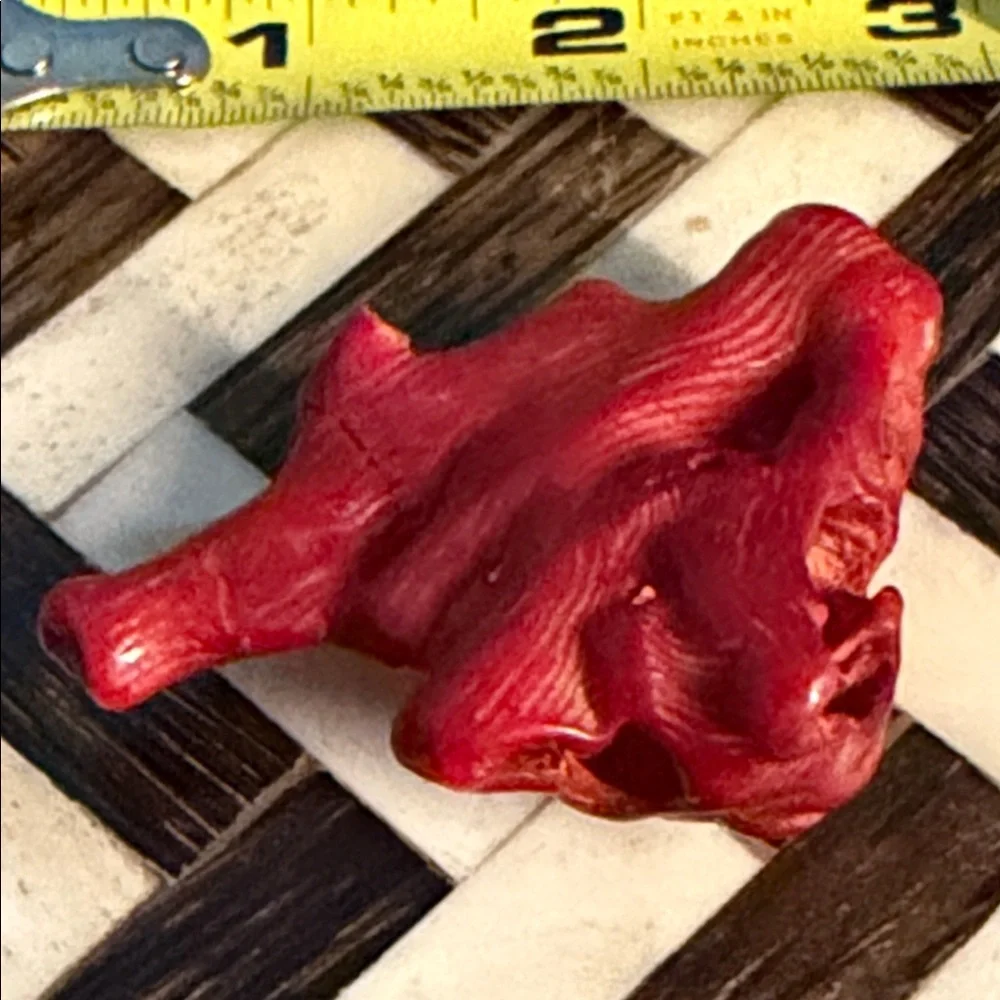 Red coral piece for Jewelry project I have had this for forty years